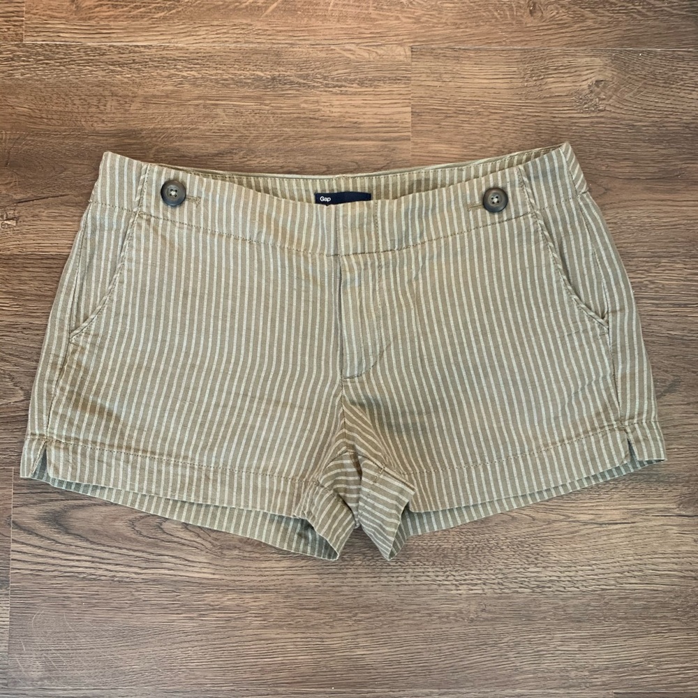 Brown and white striped shorts